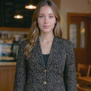 Temptation Womans Business Career Suit Blazer Jacket Sz M Tailored Office Smart